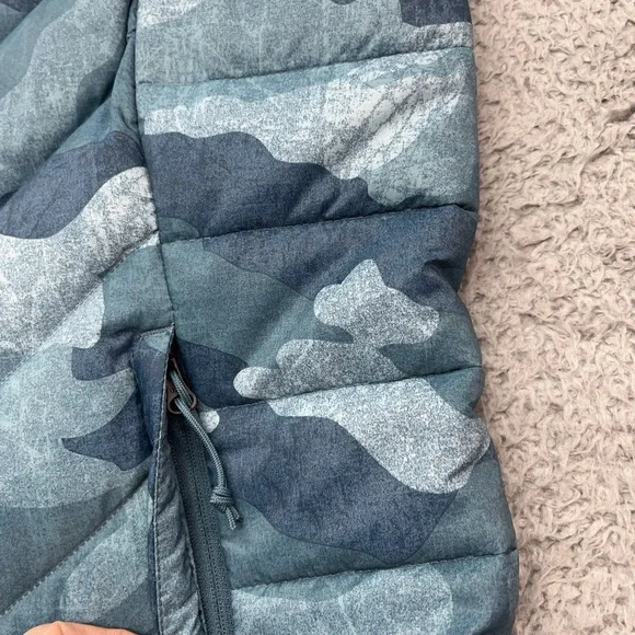 The North Face Alpz 2.0 550 Goose Down Vest Womens S Camo Blue Quilted Gorpcore - Picture 9 of 13